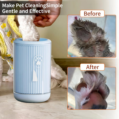 Portable Pet Paw Cleaner Cup Soft Silicone Bristles Dog Cat Feet Washer No Wipe Paw Cleaning Tool for Small Medium Pets 1PC